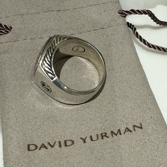 David Yurman Diamond Signet Ring - Size 10 - Picture 5 of 8